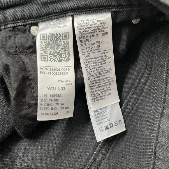 Levi’s Ribcage Bootcut Jeans Washed Black High Waisted  Button Fly Size 31/33 - Picture 11 of 14